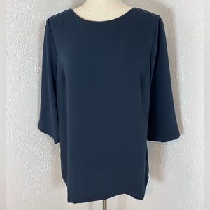 J. Jill Wearever Collection Navy Tunic Blouse